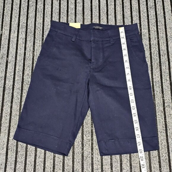 U.S. Polo Assn. Navy Blue Cotton-Blend Bermuda Shorts Size 3 Flat-Front With Poc - Picture 6 of 8
